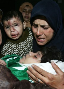 Samera Baalusha mourns over the dead body of her four year old daughter