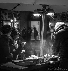 Photographing the roasted almonds